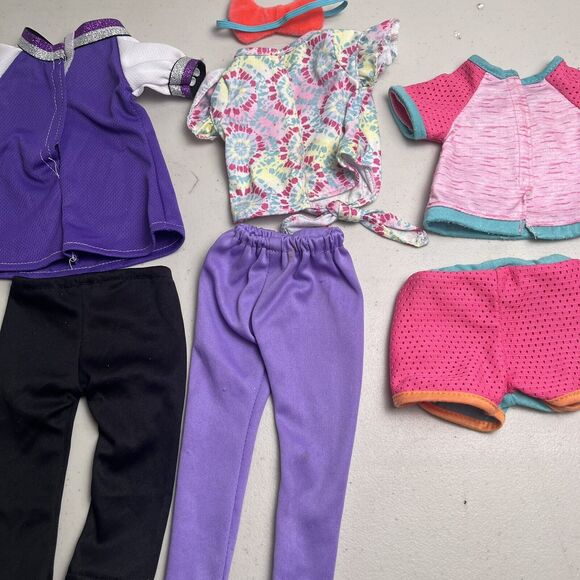 Doll Clothing Outfits for 18" Lot Pants, Shirts, Shorts, Cat Sleep Mask 7 Pieces - Picture 8 of 11